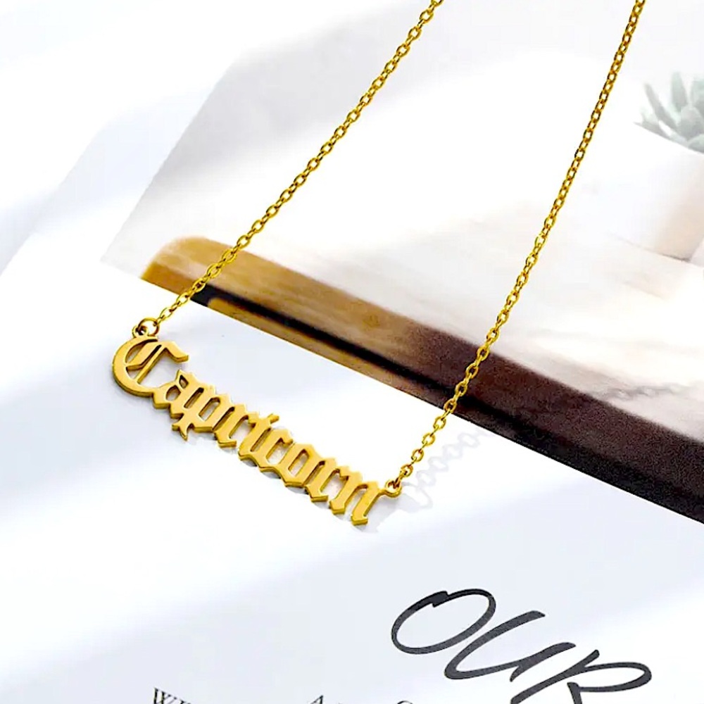 Capricorn ♑️ 18k Gold Plated Stainless Steel Zodiac Sign Necklace